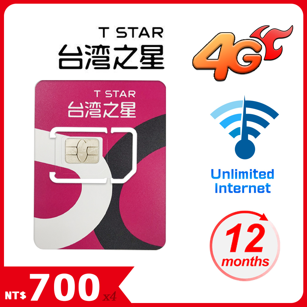 T-Star One Year Internet Sim Card Installment x4 gives